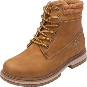 Women's Work Waterproof Hiking Combat Boots Lace up Low Heel Booties Ankle Boots