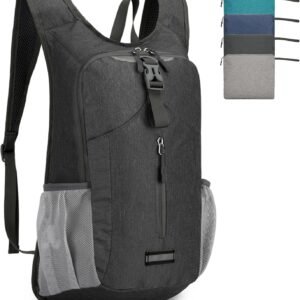 20L Hiking Backpack Lightweight Packable Hiking Daypack for Women Men, Foldable Small Backpacks for Travel Camping Outdoor (Black)