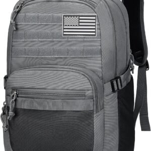 Military Tactical Backpack for Men Army 3  Bag with  System for Outdoor Adventures (grey, 25L)
